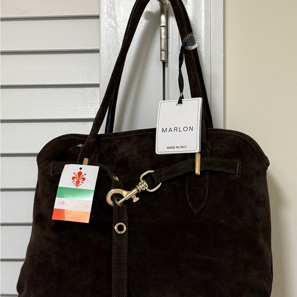 Dark Brown Suede Shoulder Bag